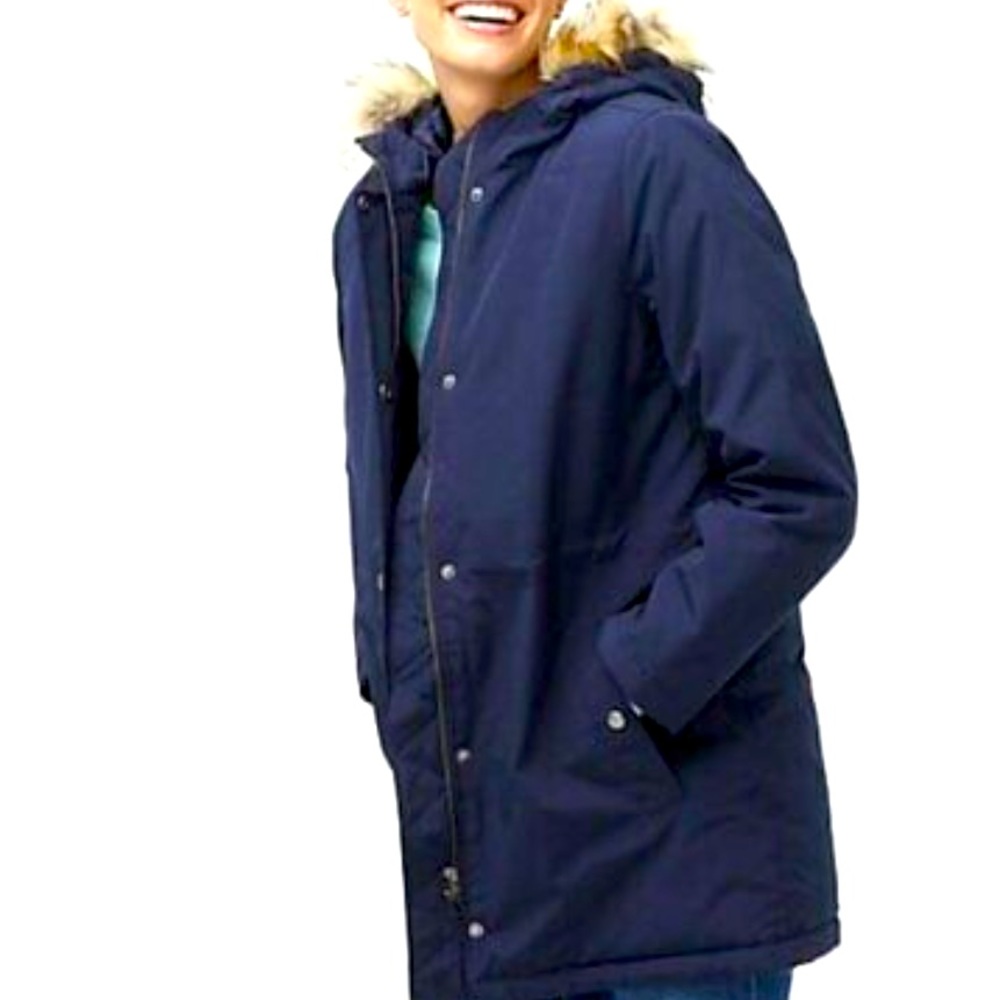 J. Crew Navy Fur-Hood Winter Parka